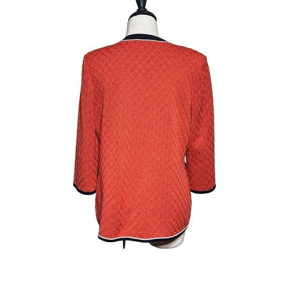 MISOOK Orange Open Front Cardigan Sweater Long Sleeve Size Medium - Picture 3 of 5